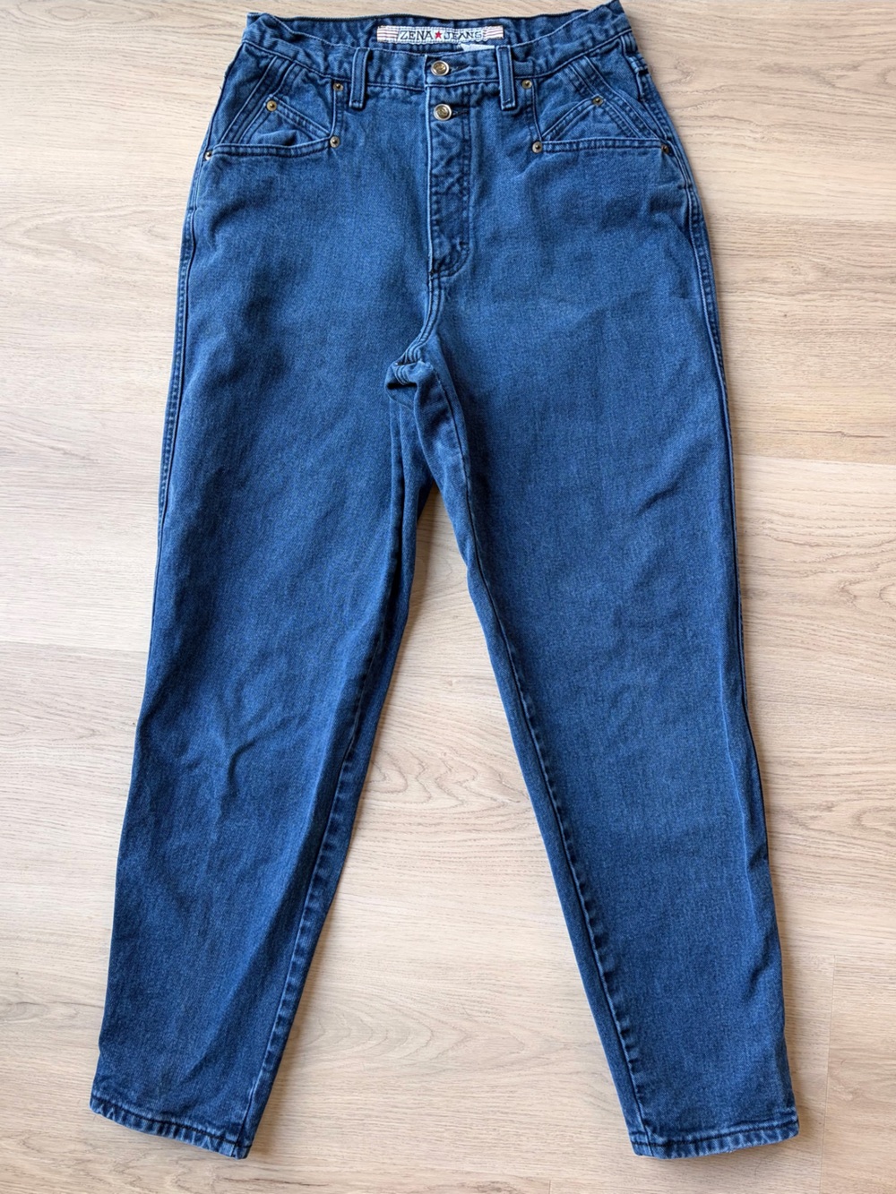 Vintage Zena Jeans 90s High Rise Straight Leg Blue Denim Size 12